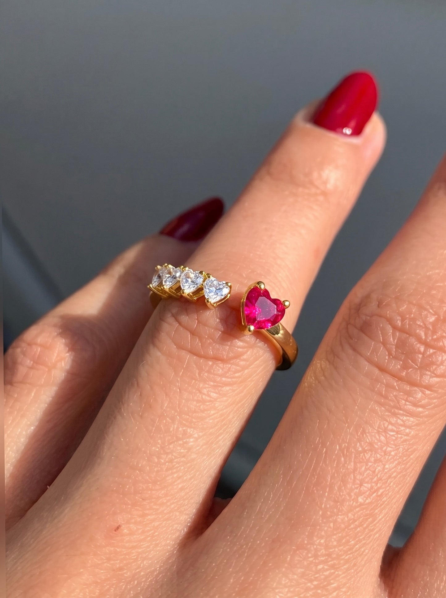Romantic Ruby & Zircon Ring