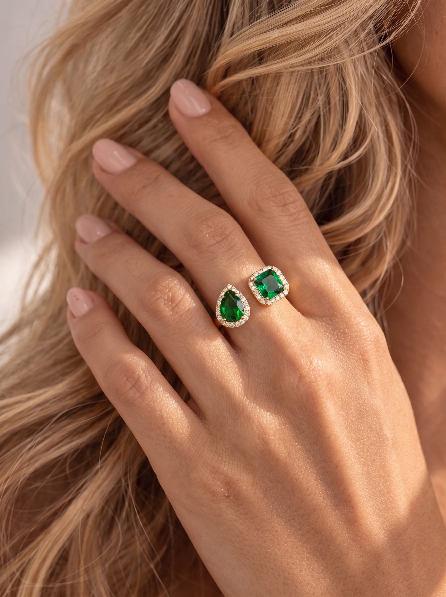 Emerald Duet Ring