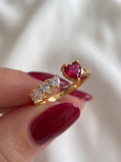 Romantic Ruby & Zircon Ring