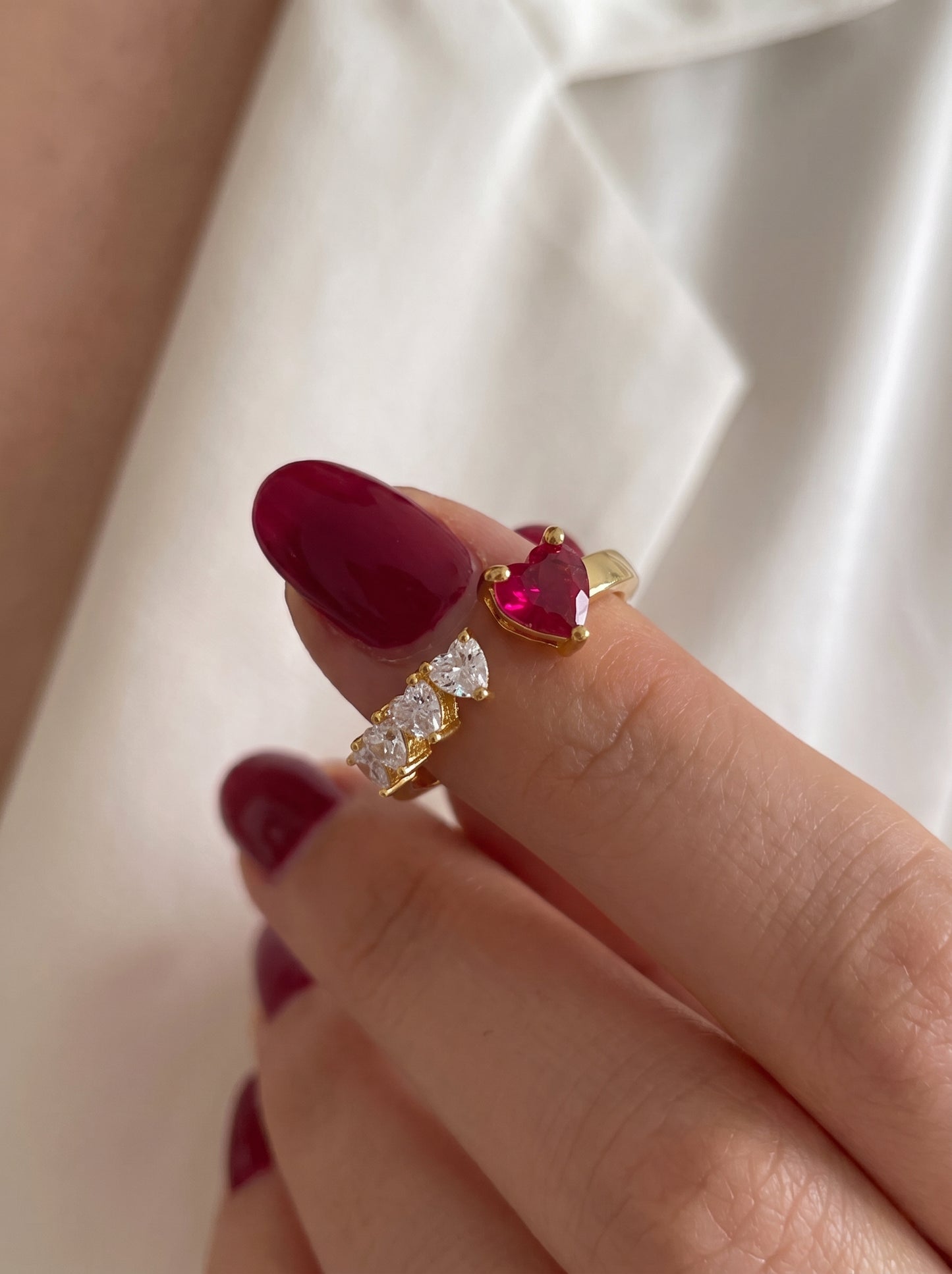 Romantic Ruby & Zircon Ring