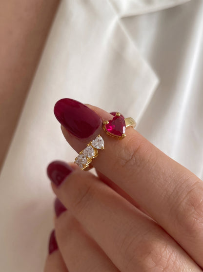 Romantic Ruby & Zircon Ring
