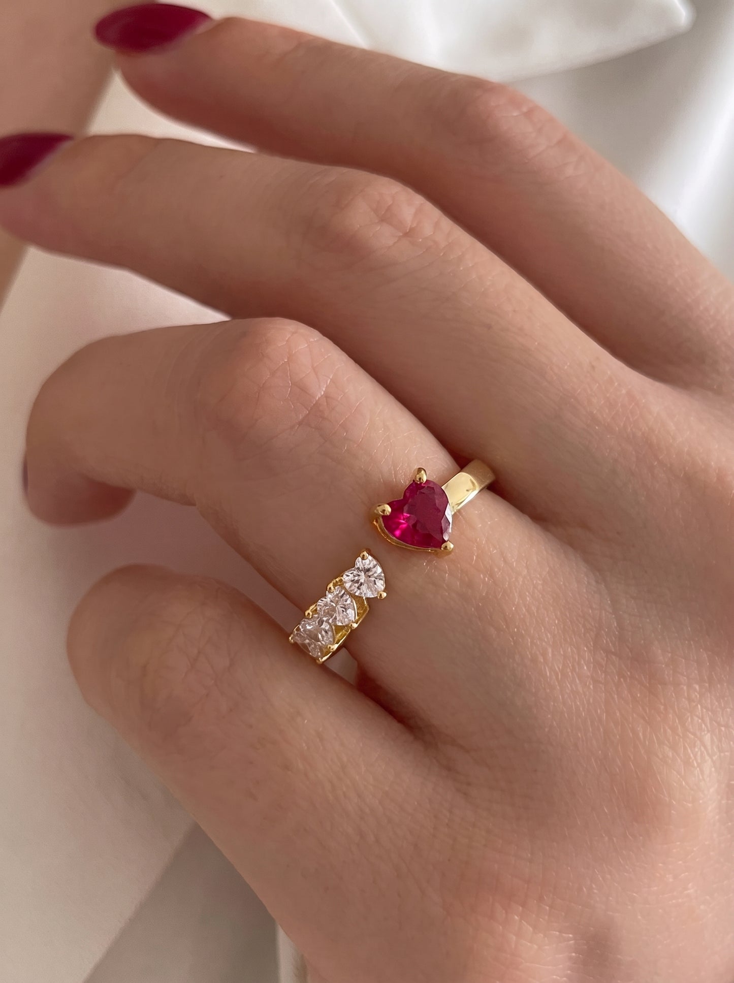 Romantic Ruby & Zircon Ring
