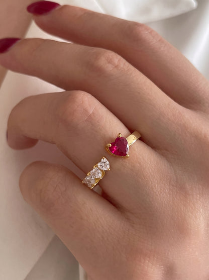 Romantic Ruby & Zircon Ring