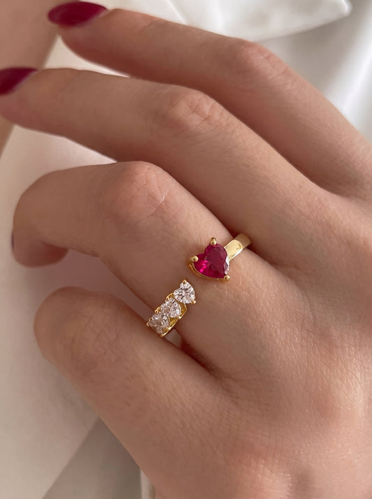 Romantic Ruby & Zircon Ring