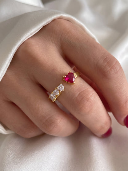 Romantic Ruby & Zircon Ring