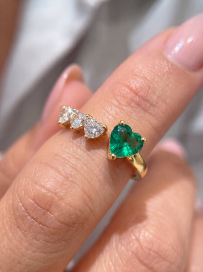 Romantic Emerald & Zircon Ring