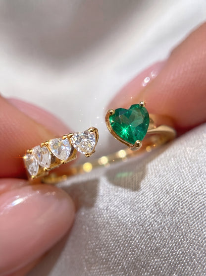 Romantic Emerald & Zircon Ring