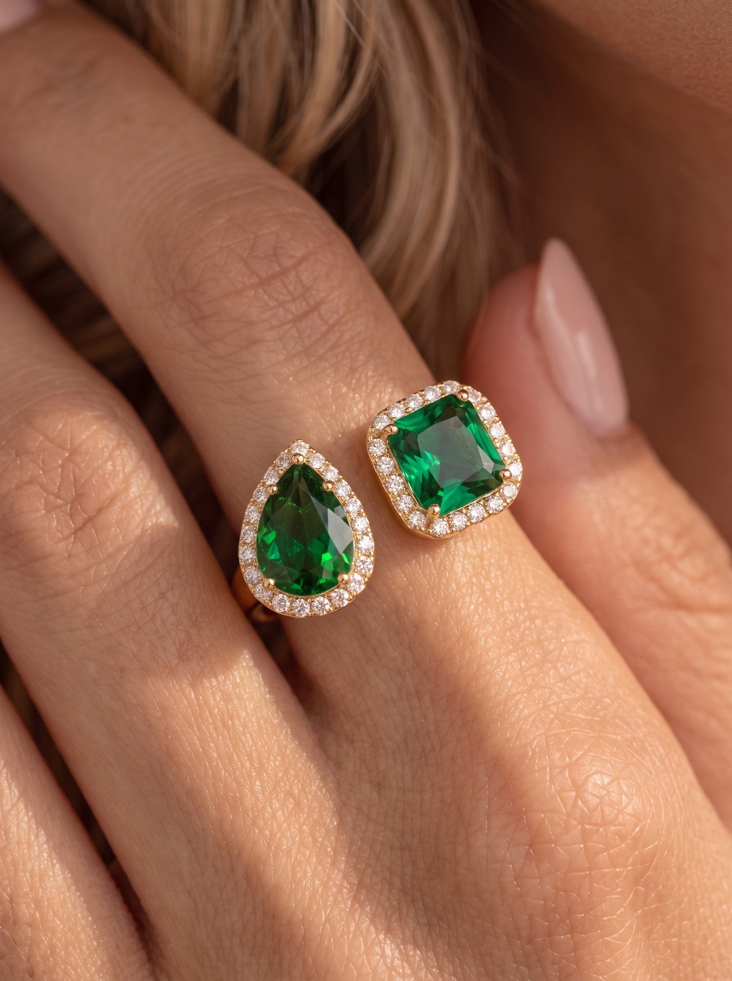 Emerald Duet Ring