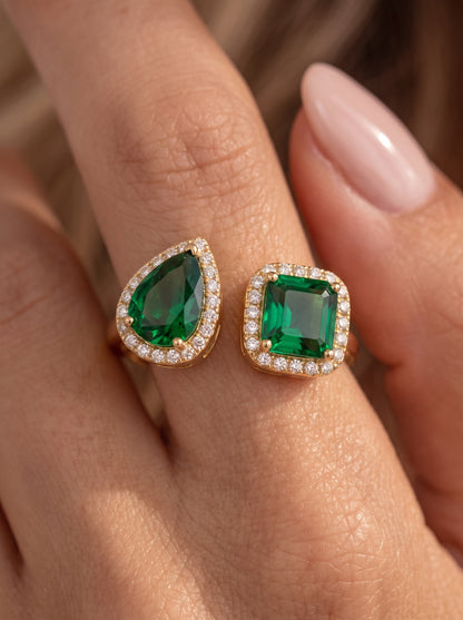 Emerald Duet Ring