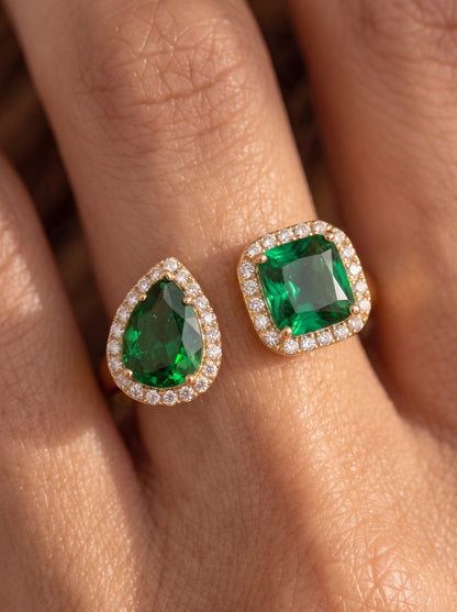 Emerald Duet Ring