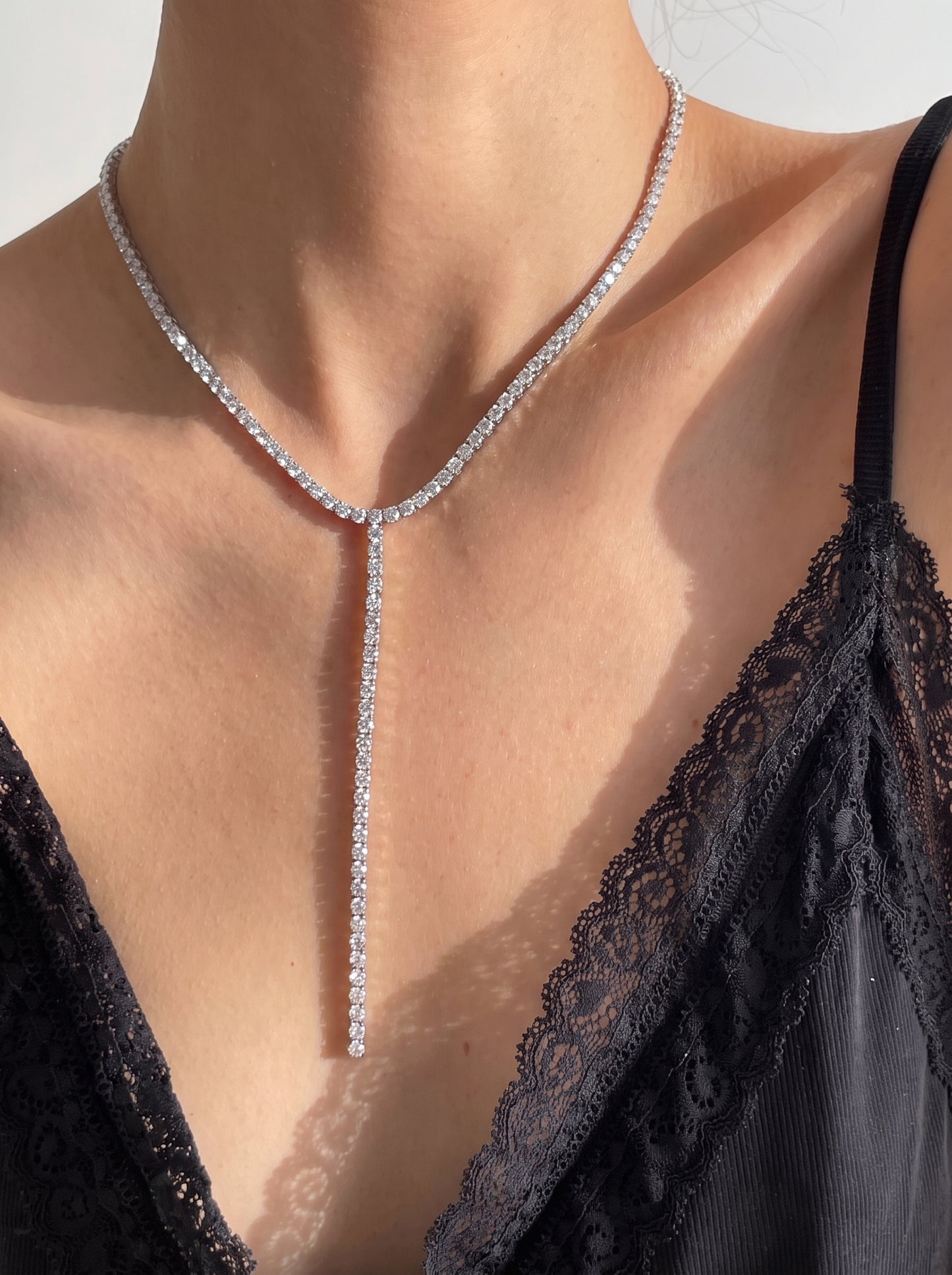 Tennis Y Necklace 1.5mm