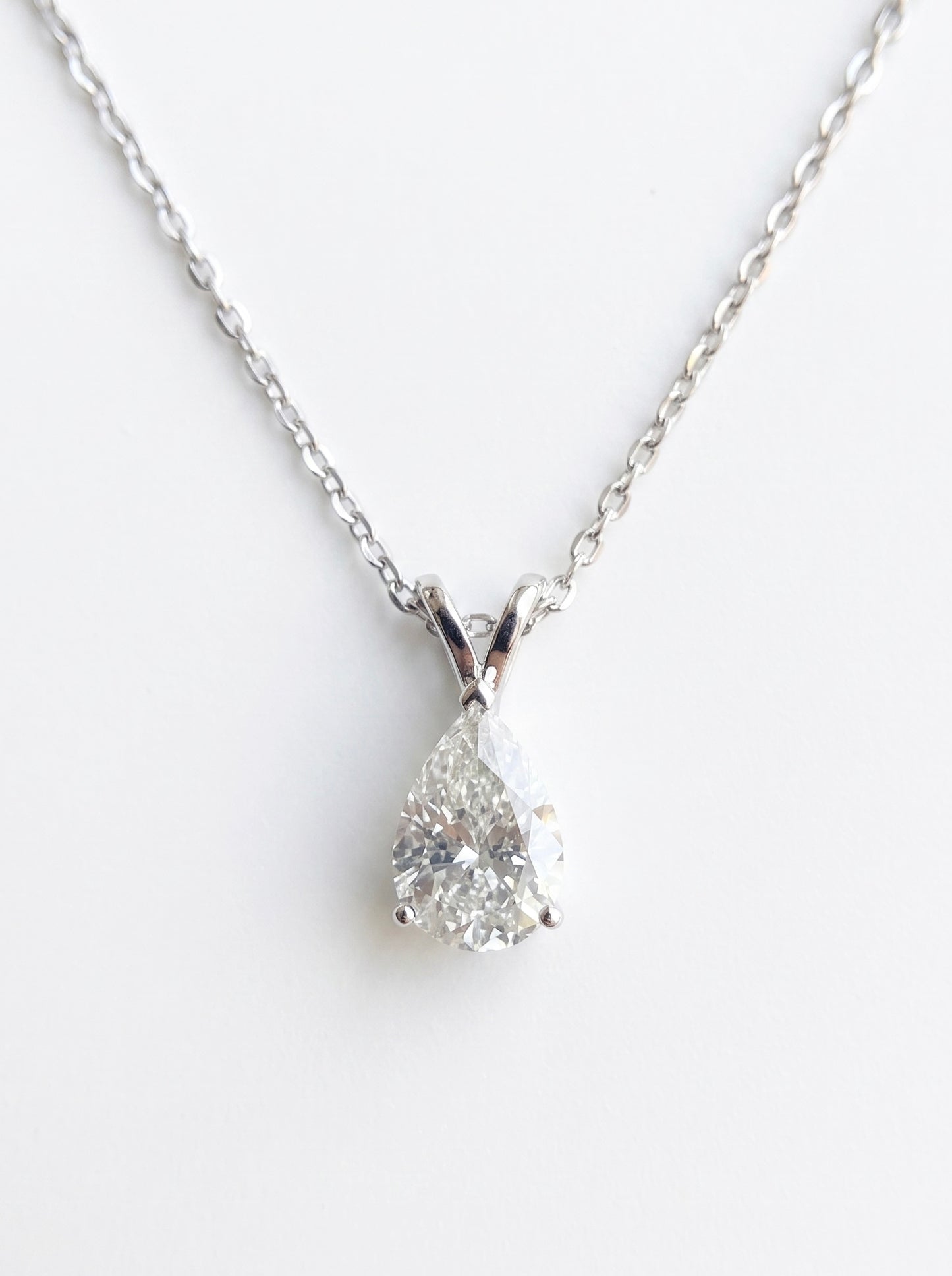 Moissanite Pear Necklace