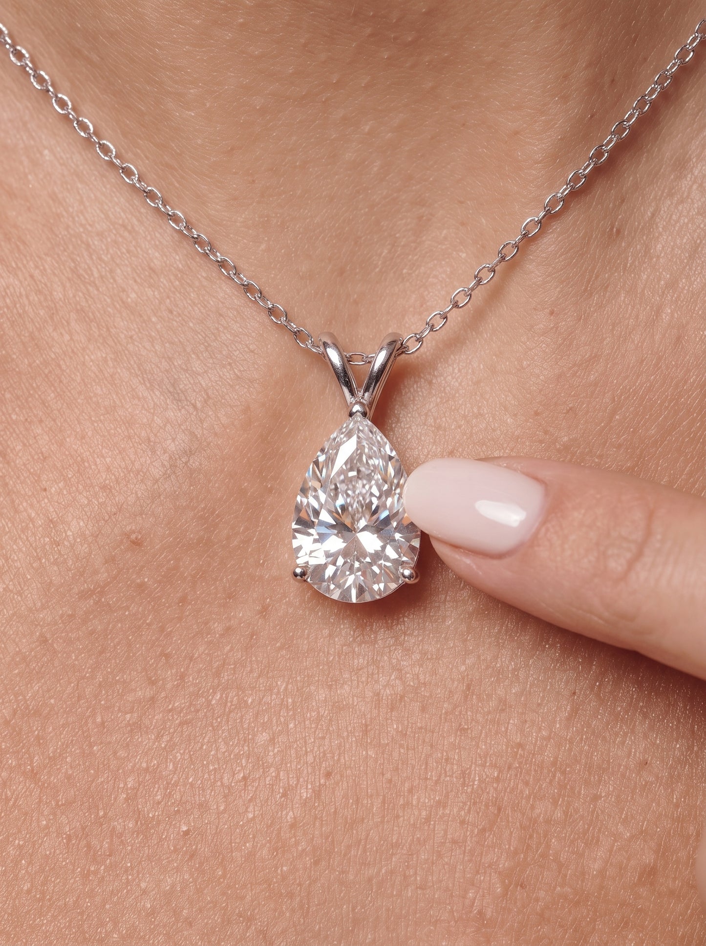 Moissanite Pear Necklace