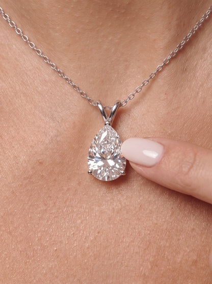 Moissanite Pear Necklace