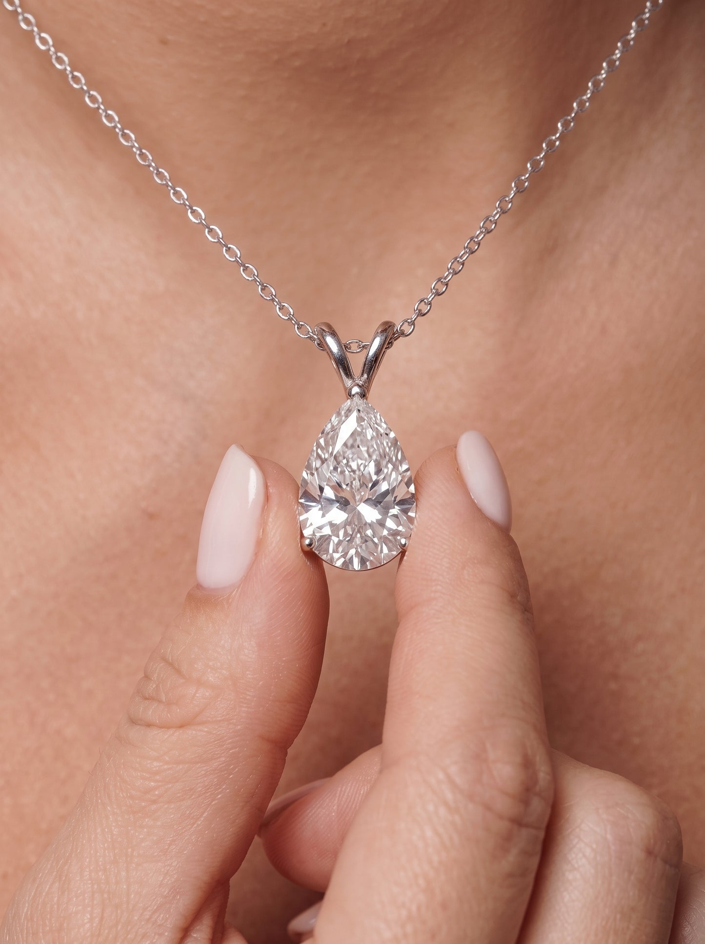 Moissanite Pear Necklace