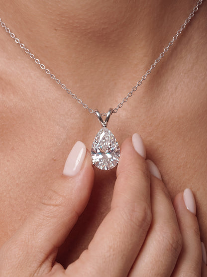 Moissanite Pear Necklace