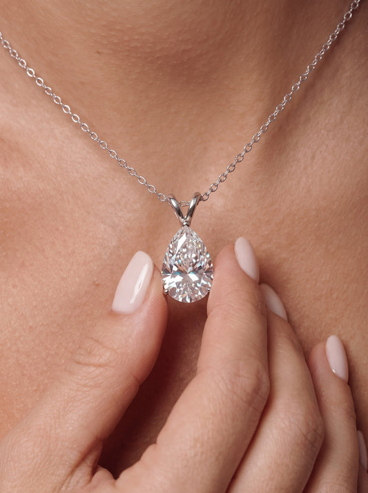 Moissanite Pear Necklace