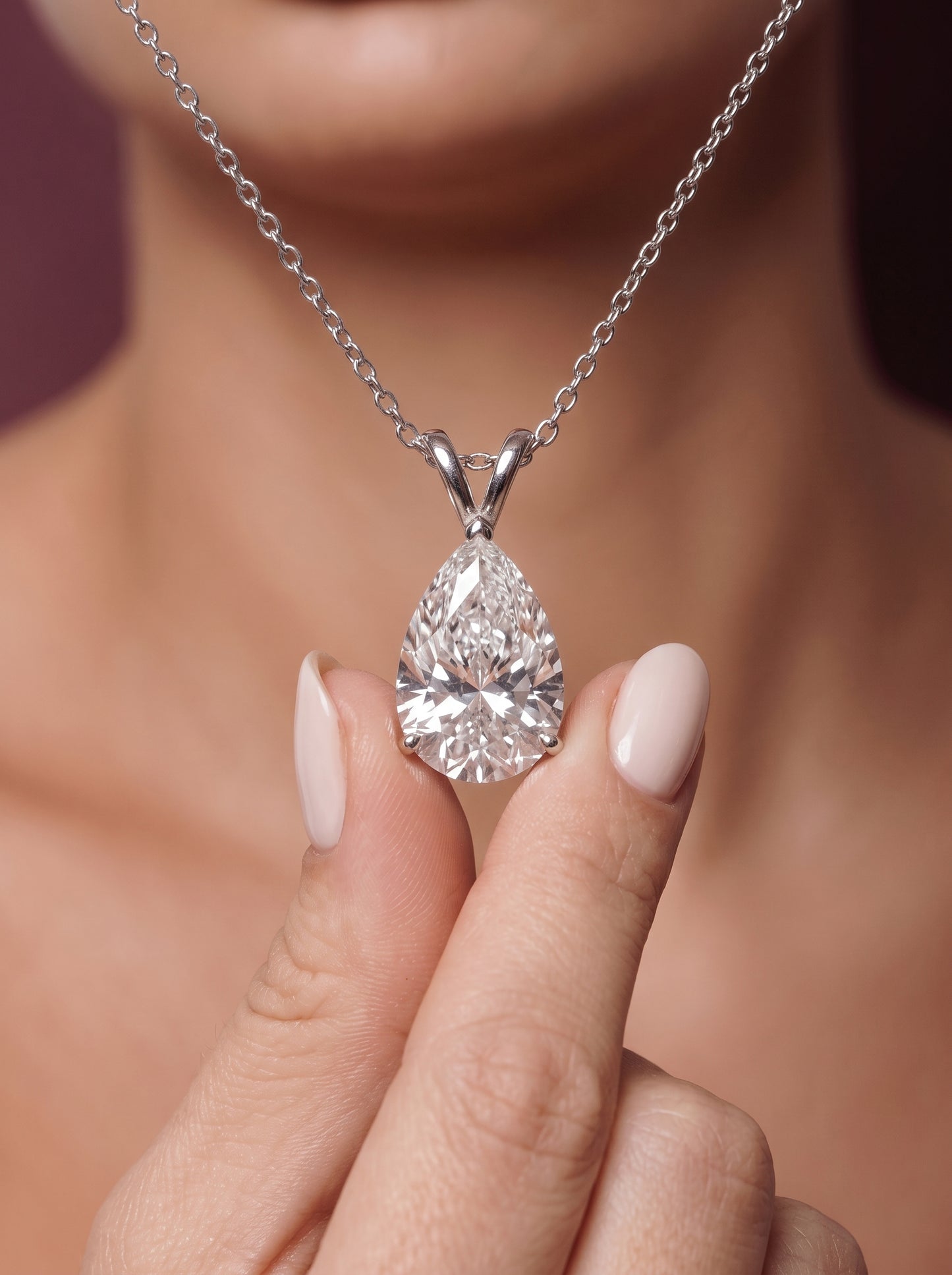 Moissanite Pear Necklace