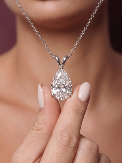 Moissanite Pear Necklace