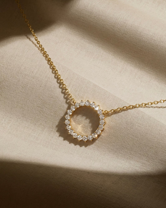 Sunshine Zircon Necklace Gold Plated
