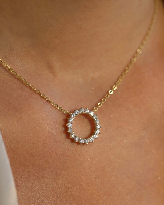 Sunshine Zircon Necklace Gold Plated