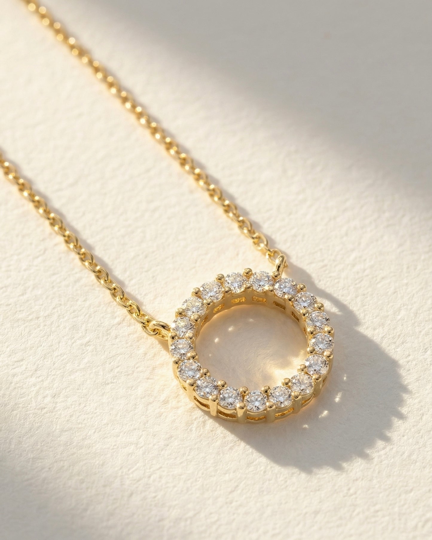 Sunshine Zircon Necklace Gold Plated