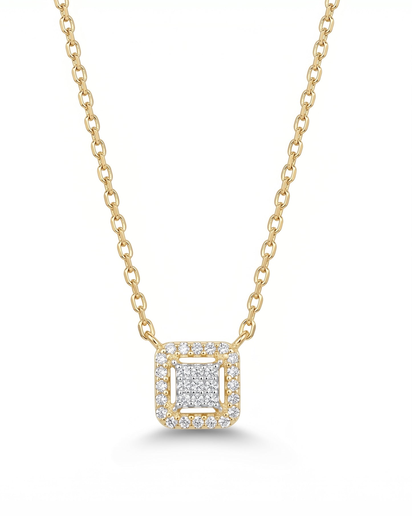 Squared Necklace Gold Plated
