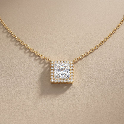 Statement Square Necklace Gold Plated