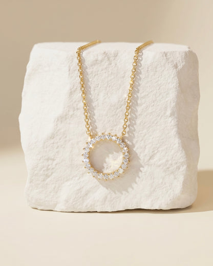 Sunshine Zircon Necklace Gold Plated