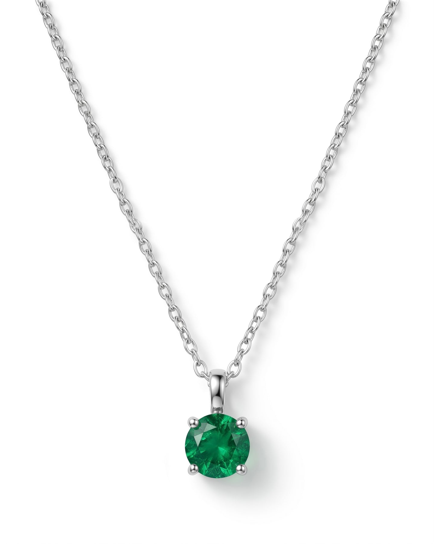 Squared Emerald Stone Necklace