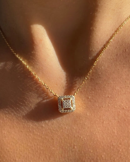 Squared Necklace Gold Plated