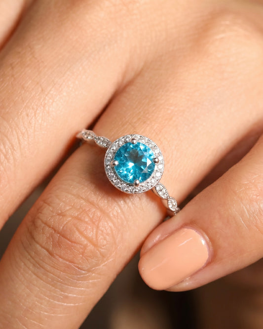 Aquamarine Celestial Ring