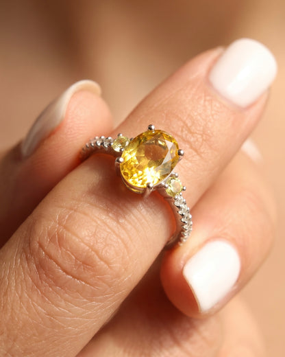 Sunlight Yellow Zircon Ring