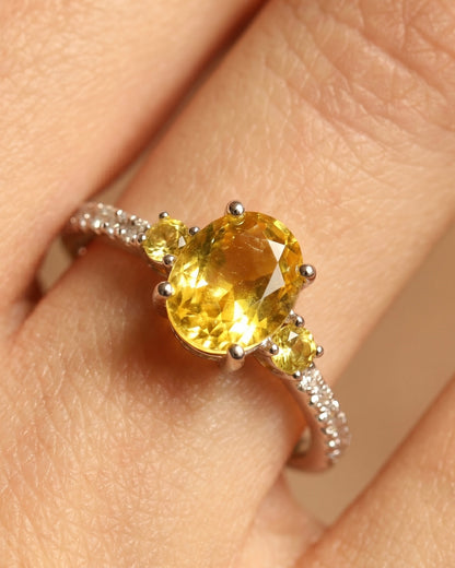 Sunlight Yellow Zircon Ring