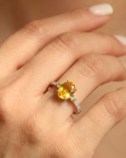 Sunlight Yellow Zircon Ring