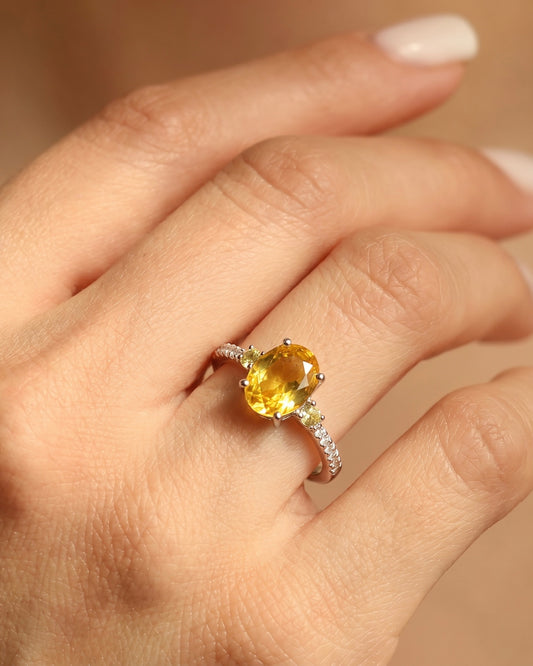 Sunlight Yellow Zircon Ring