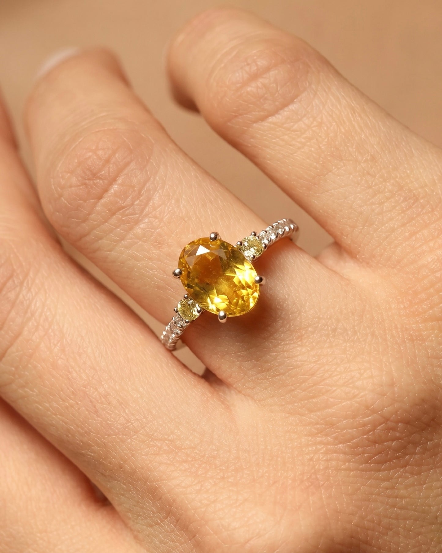 Sunlight Yellow Zircon Ring