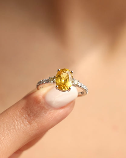 Sunlight Yellow Zircon Ring