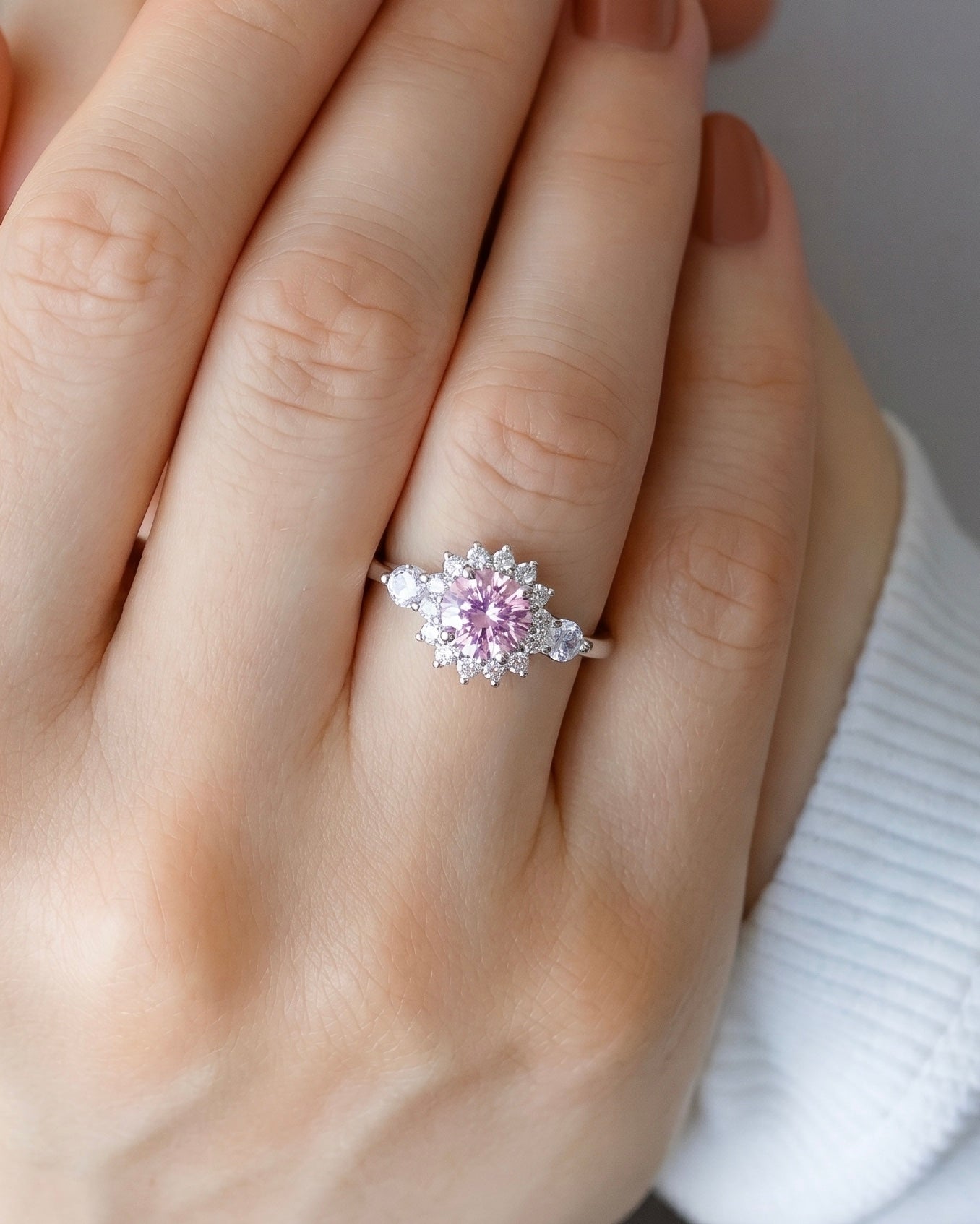 Soft Glam Pink Zircon Stone Ring