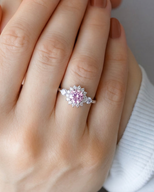 Soft Glam Pink Zircon Stone Ring