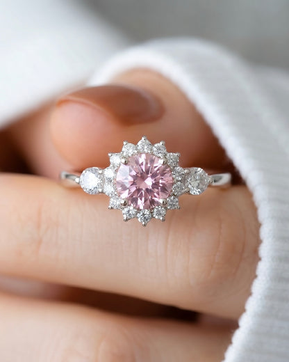 Soft Glam Pink Zircon Stone Ring