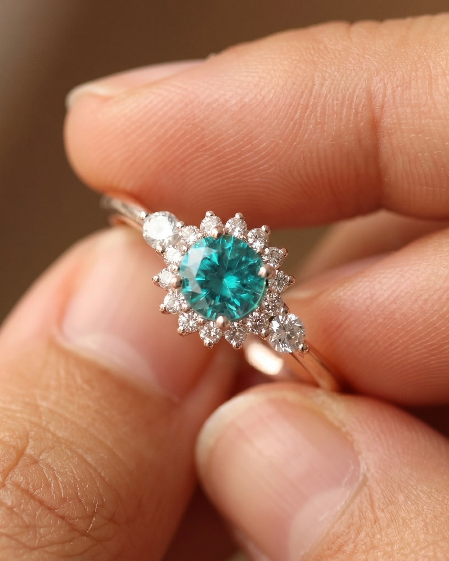 Aquamarine Spark Ring