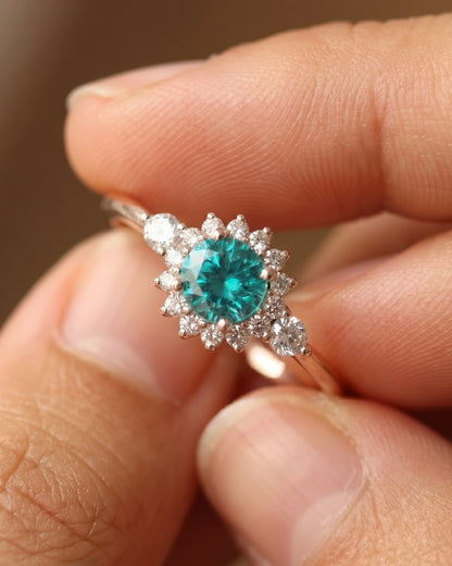 Aquamarine Spark Ring