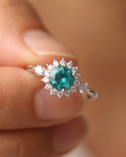 Aquamarine Spark Ring
