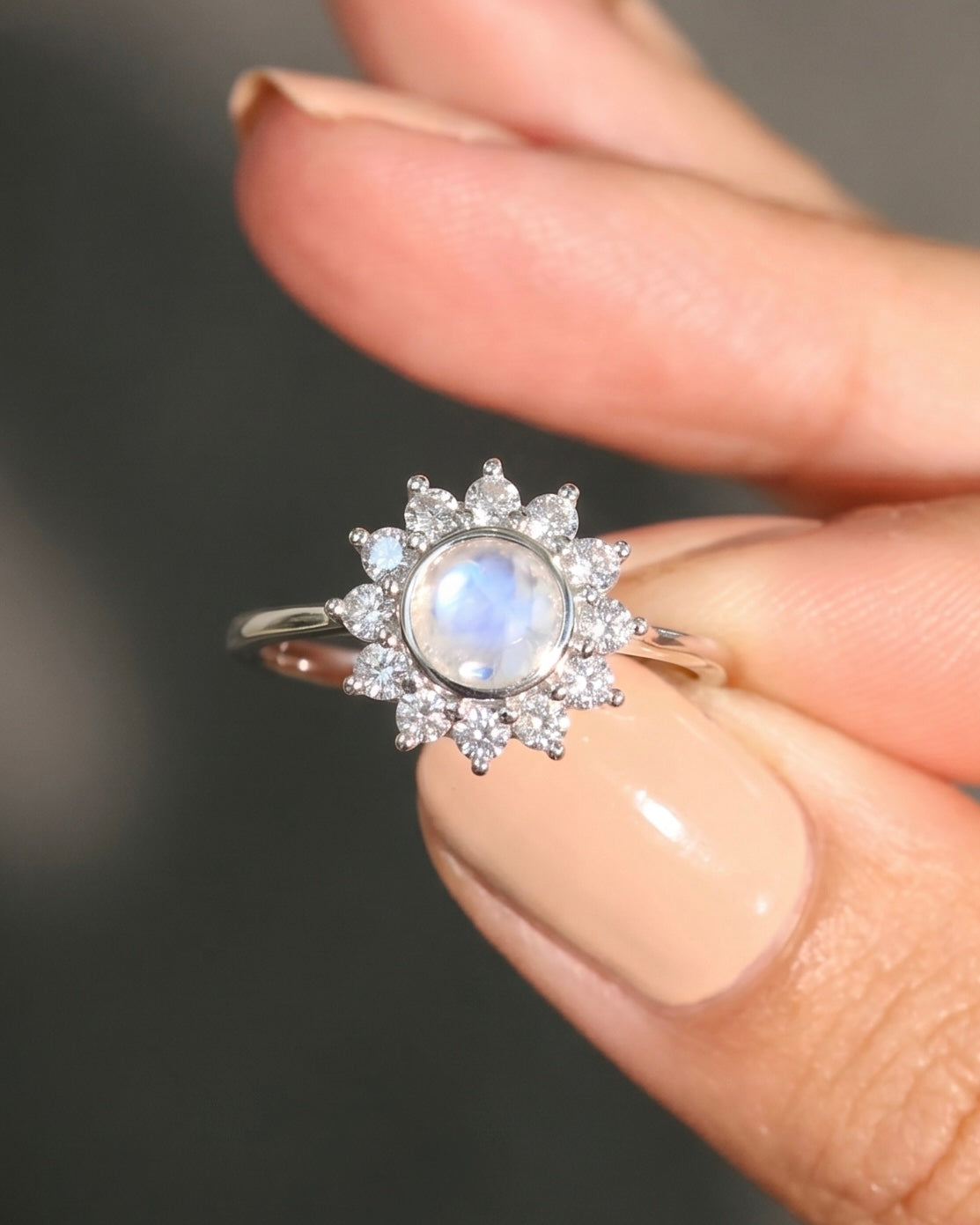 Sun-kissed White Zircon Ring