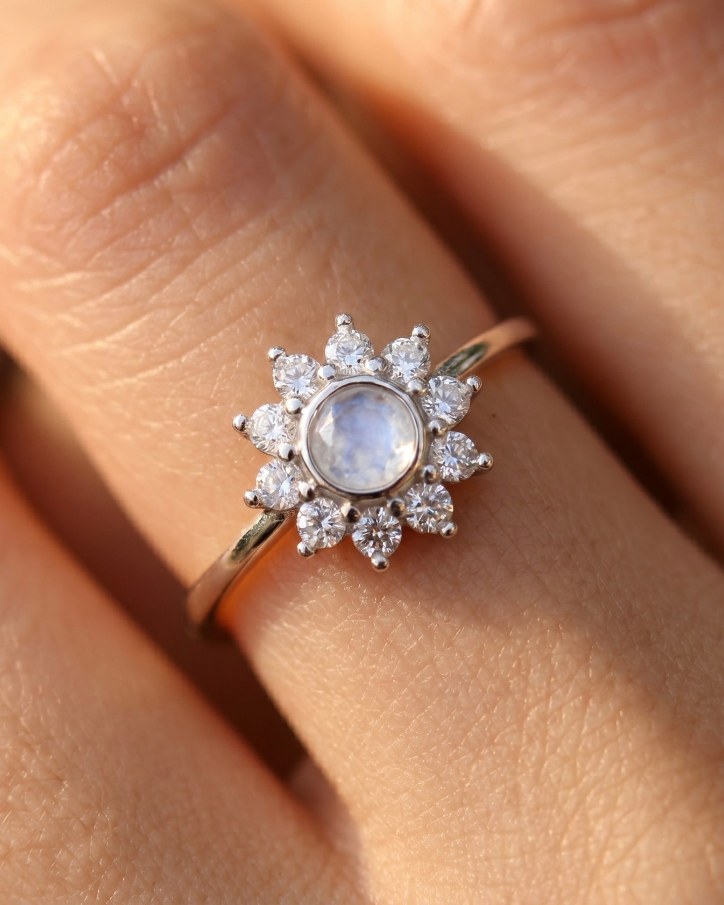 Sun-kissed White Zircon Ring