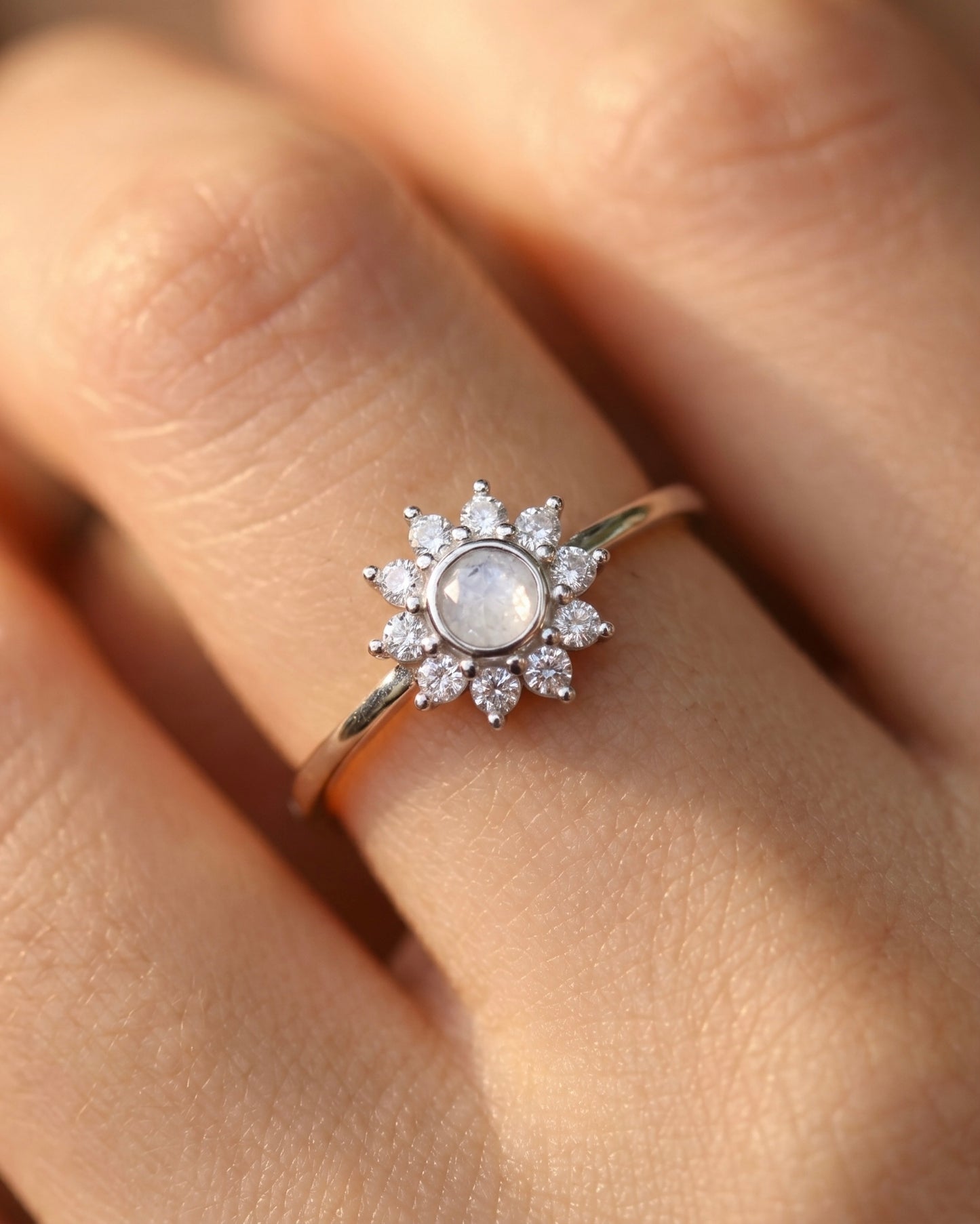Sun-kissed White Zircon Ring