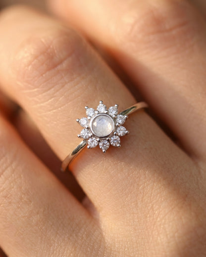Sun-kissed White Zircon Ring