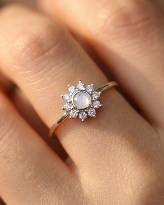 Sun-kissed White Zircon Ring
