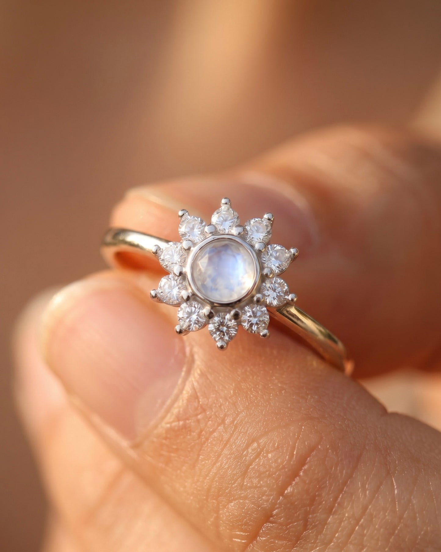 Sun-kissed White Zircon Ring